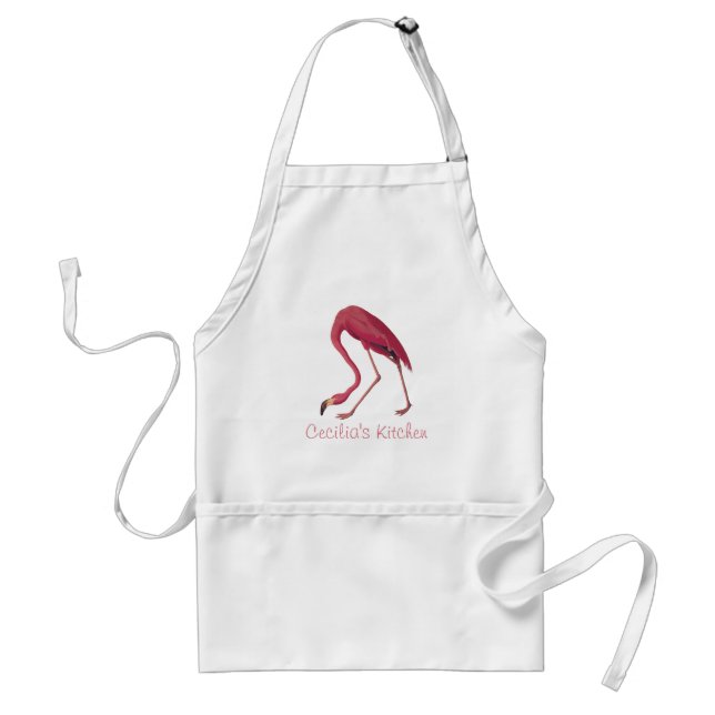 Audubon's American Pink Flamingo Vintage Art Standard Apron (Front)