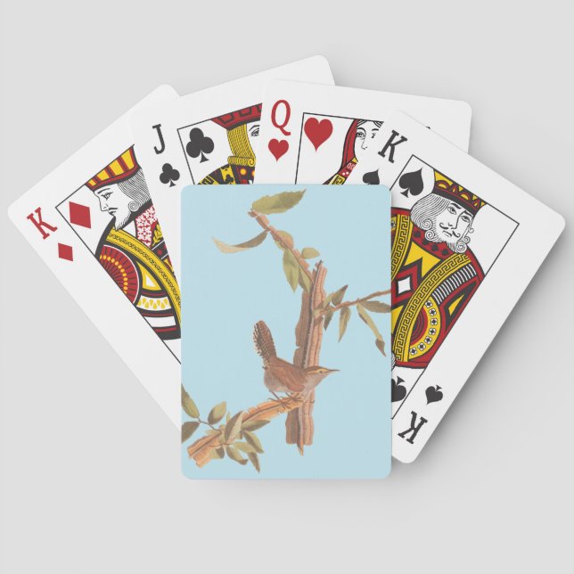 Audubon's Bewick's Long Tailed Wren Song Bird Playing Cards (Back)
