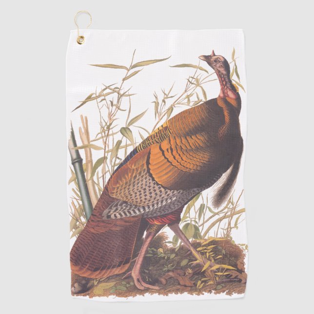 Audubon's Birds of America Wild Turkey Autumn Bird Golf Towel (Front)