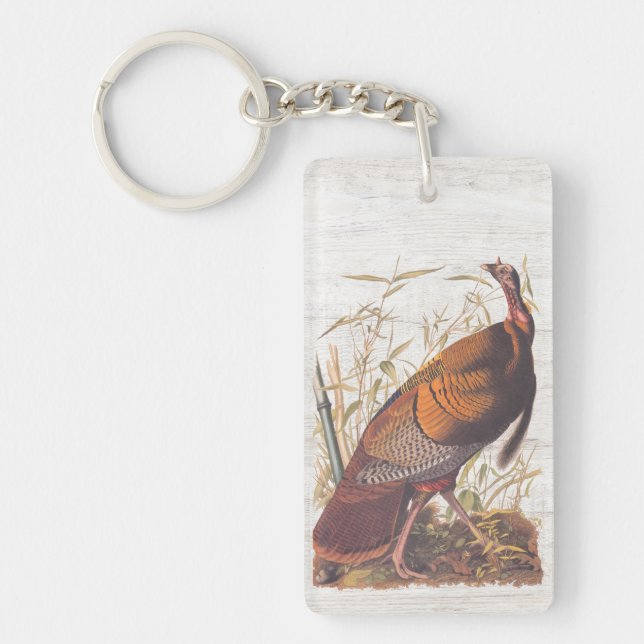 Audubon's Birds of America Wild Turkey Autumn Bird Key Ring (Front)