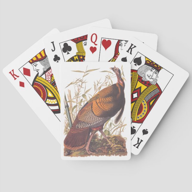 Audubon's Birds of America Wild Turkey Autumn Bird Playing Cards (Back)