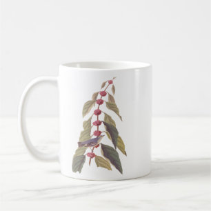 Audubon's Blue-Green Warbler with Pink Mulberry Coffee Mug