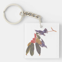 Audubon's Cerulean Warbler Birds with Bear Berries