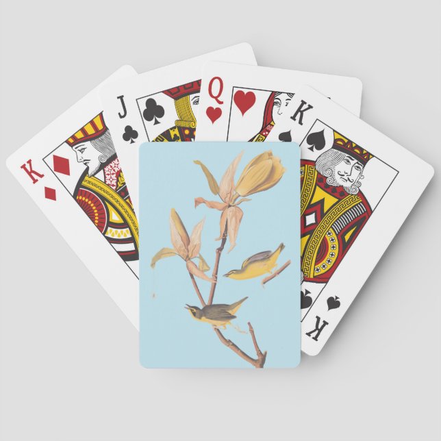 Audubon's Kentucky Warbler Bird Pair with a Spider Playing Cards (Back)