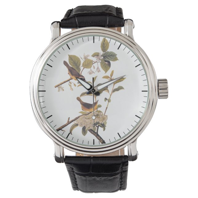 Audubon's Maryland Yellowthroat Birds with Flowers Watch (Front)