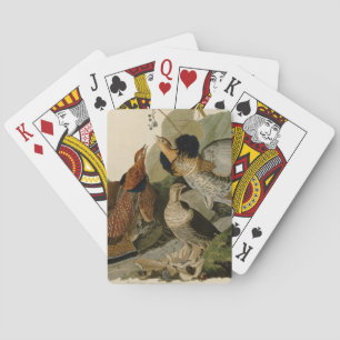 Audubon's Painting of a trio of Ruffed Grouse Playing Cards