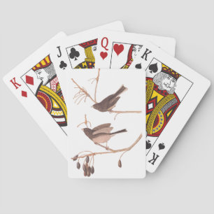 Audubon's Snow Birds on Winter Tree Branch Playing Cards