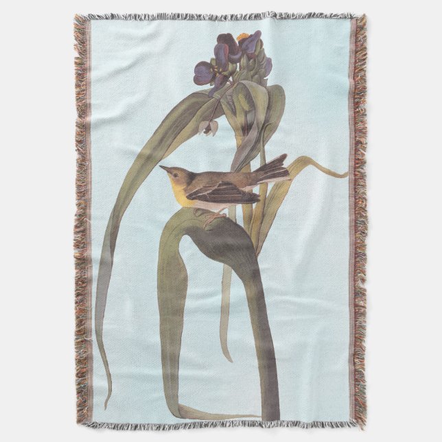 Audubon's Vigour's Vireo Songbird Throw Blanket (Front Vertical)
