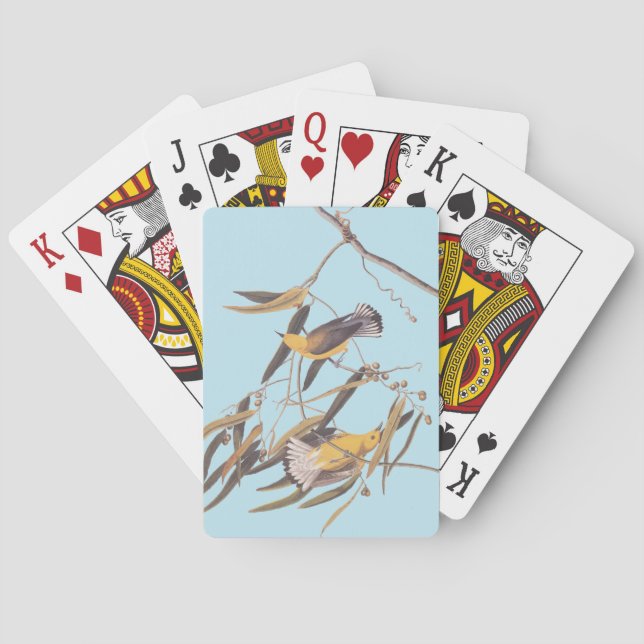 Audubon's Yellow Prothonotary Warbler Bird Pair Playing Cards (Back)