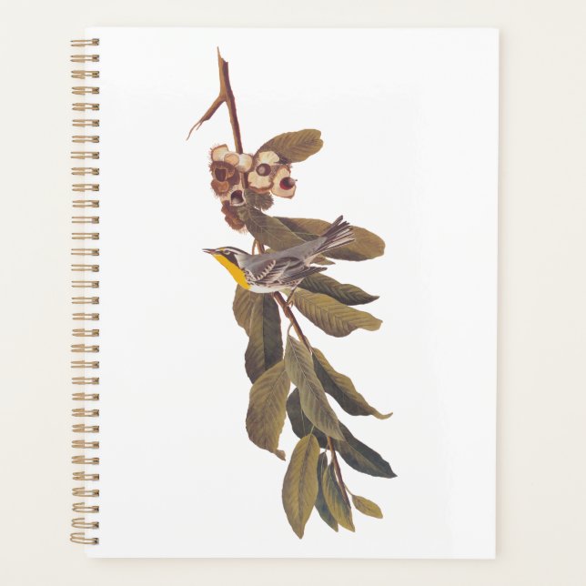 Audubon's Yellowthroat Warbler Bird on Tree Branch Planner (Front)