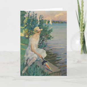 Auf der Seemauer   Edward Cucuel Card