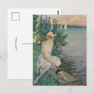 Auf der Seemauer   Edward Cucuel Postcard