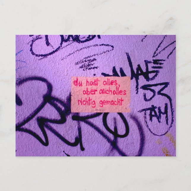 Aufmunternde Postkarte StreetArt Postcard (Front)