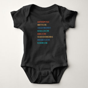 Aufmüpfige Feministin Baby Bodysuit