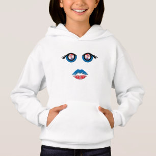 Augen und Augenbrauen mit Kroatien Emblem und Kuss