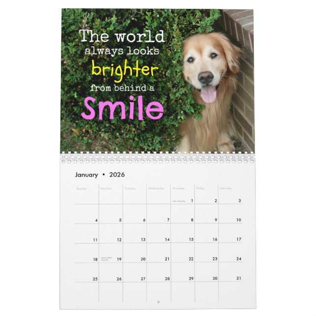 Augie and Ti 2014 Golden Retriever Calendar (Jan 2026)