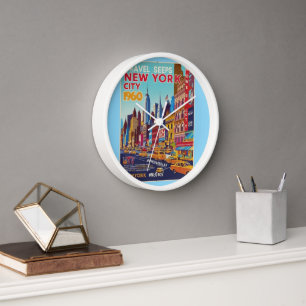 Augmented Reality NYC Poster Warm Colours Clock