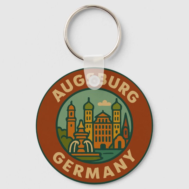 Augsburg Germany Cityscape Key Ring (Front)