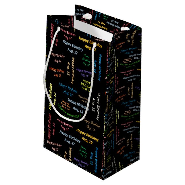 August, 12 Birthday Gift Bag (Back Angled)