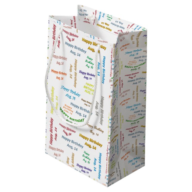 August, 14 Birthday Gift Bag (Back Angled)