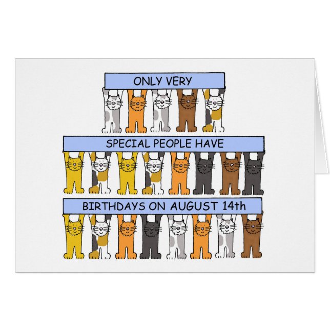 August 14th Birthday Cats (Front Horizontal)