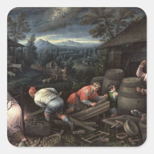 August, 1595-1600 square sticker