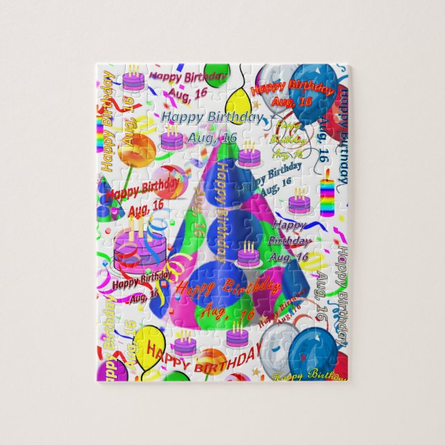 August, 16 Birthday Jigsaw Puzzle (Vertical)