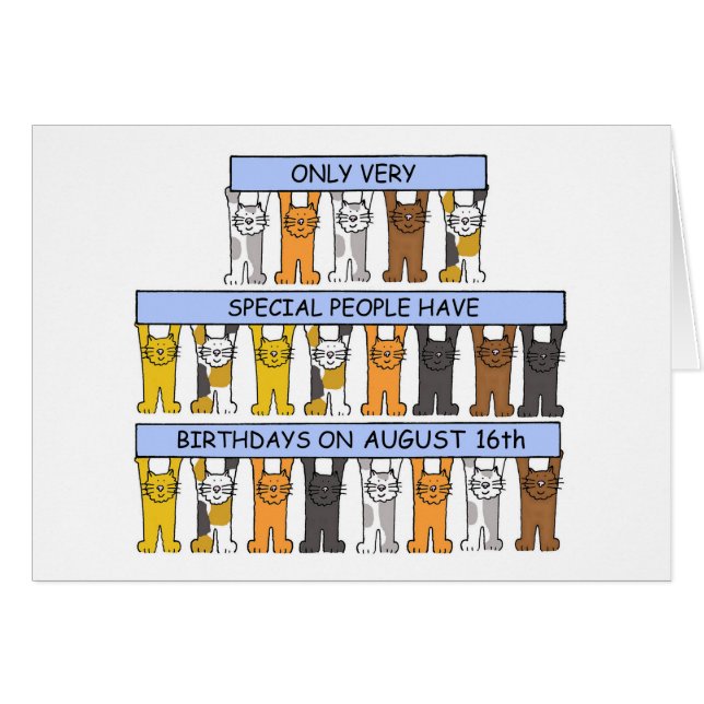 August 16th Birthday Cats (Front Horizontal)
