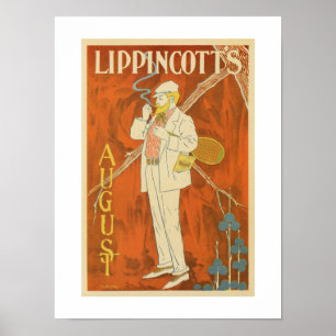 August 1895 Lippincott's magazine Poster
