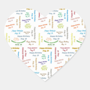 August, 18 Birthday Sticker