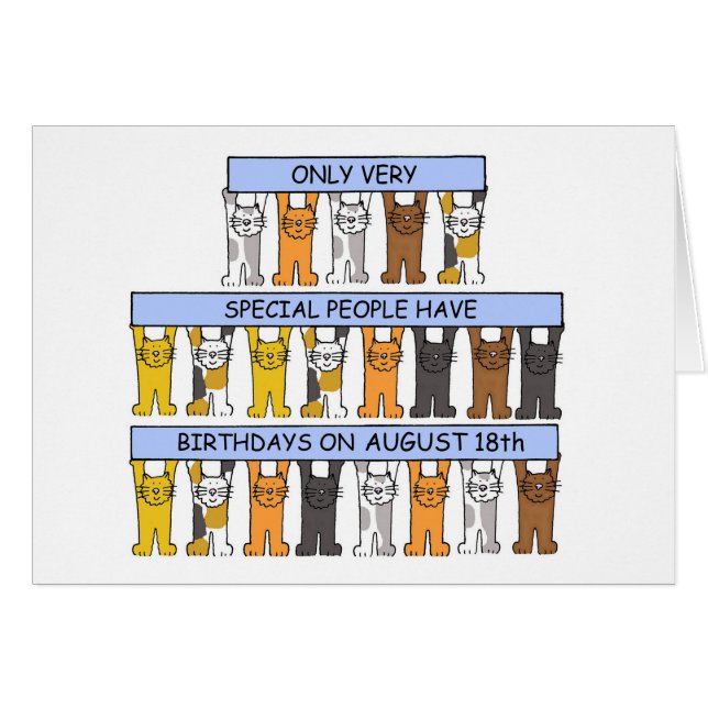 August 18th Birthday Cats (Front Horizontal)