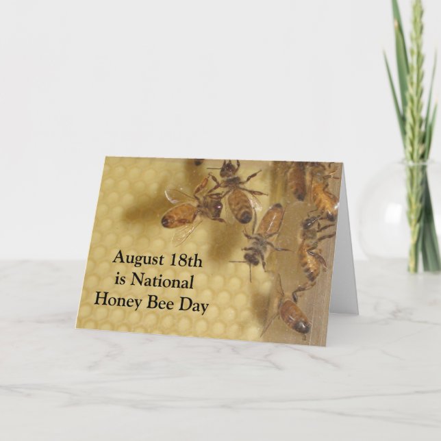 August 18th National Honey Bees Day Card (Front)