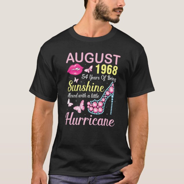 August 1968 Happy 54 Years Of Being Sunshine Mixed T-Shirt (Front)