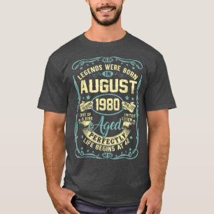 August 1980 42nd Birthday Gift 42 Year Old Men Wom T-Shirt