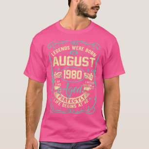 August 1980 42nd Birthday Gift 42 Year Old Men Wom T-Shirt
