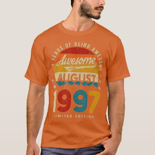 August 1997 Birthday 25 Years Of Being Awesome Vin T-Shirt