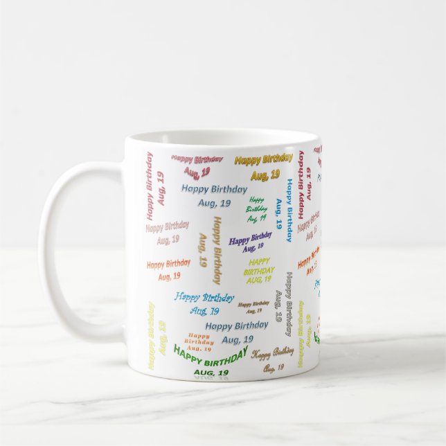 August, 19 Birthday Mug (Left)
