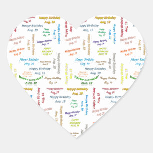 August, 19 Birthday Sticker