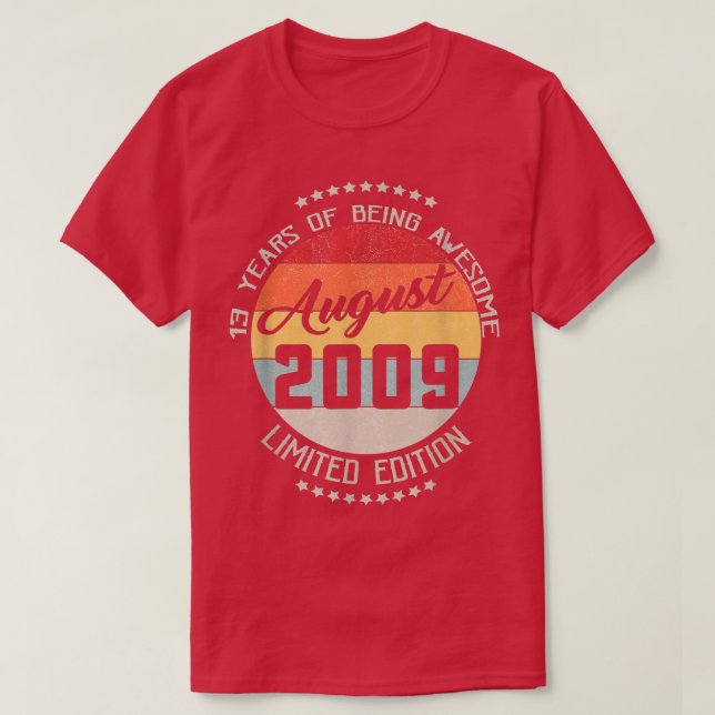 August 2009 13th Birthday Tee 13 Years Of Being Aw (Design Front)