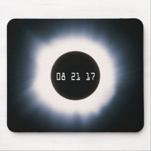 August 2017 Total Solar Eclipse in Black and White Mouse Mat
