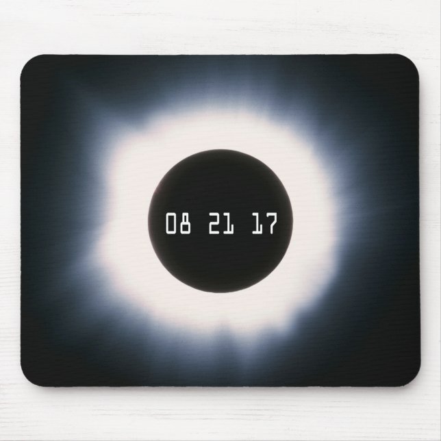 August 2017 Total Solar Eclipse in Black and White Mouse Mat (Front)