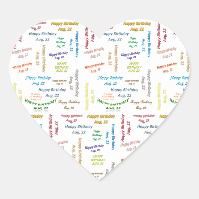 August, 22 Birthday Sticker (Front)