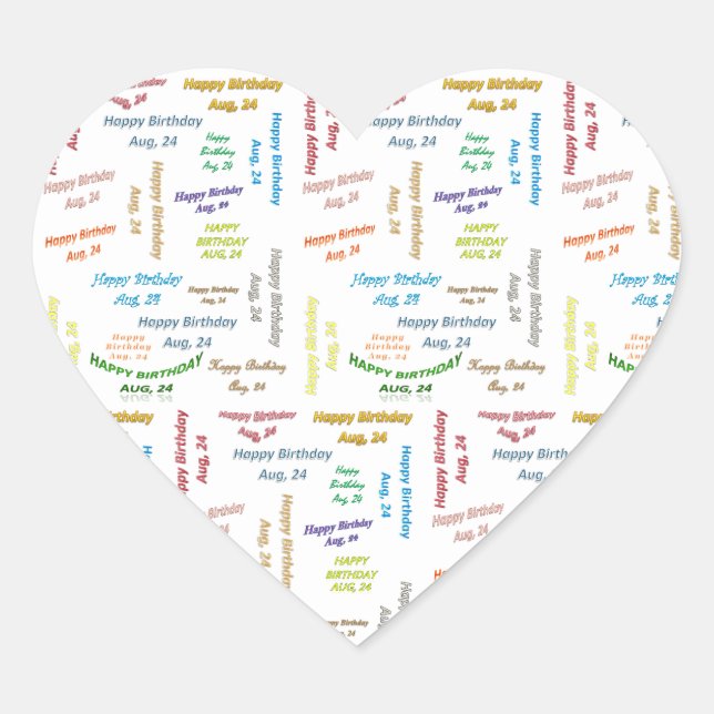 August, 24 Birthday Sticker (Front)