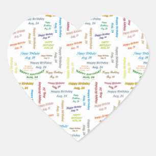 August, 24 Birthday Sticker