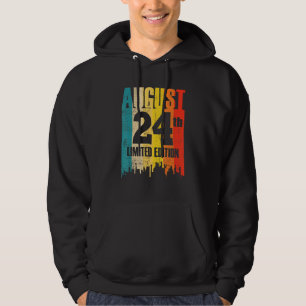 August 24 Limited Edition Month 8 24th Day Retro V Hoodie