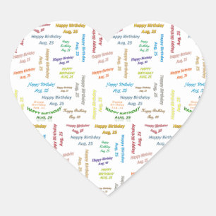 August, 25 Birthday Sticker