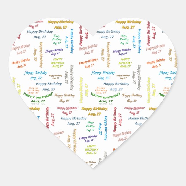 August, 27 Birthday Sticker (Front)