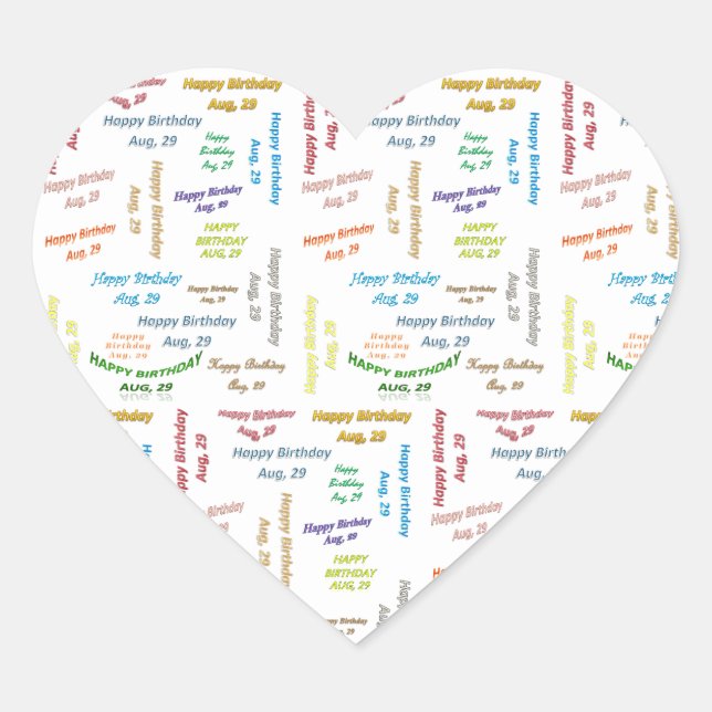 August, 29 Birthday Sticker (Front)