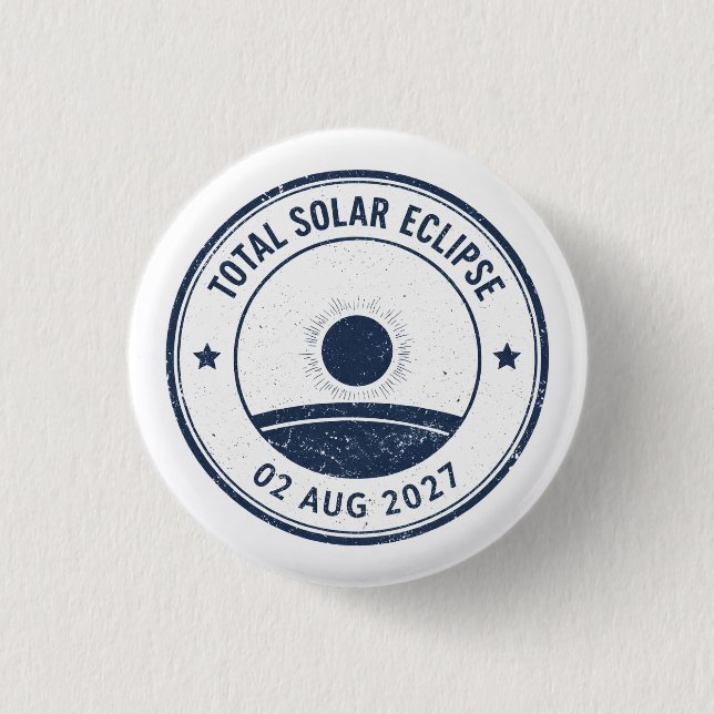 August 2 2027 Solar Eclipse 3 Cm Round Badge (Front)