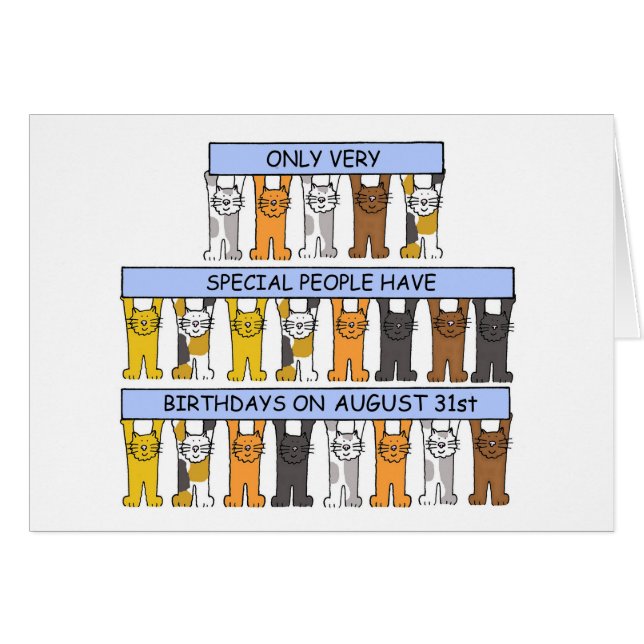 August 31st Birthday Cats (Front Horizontal)
